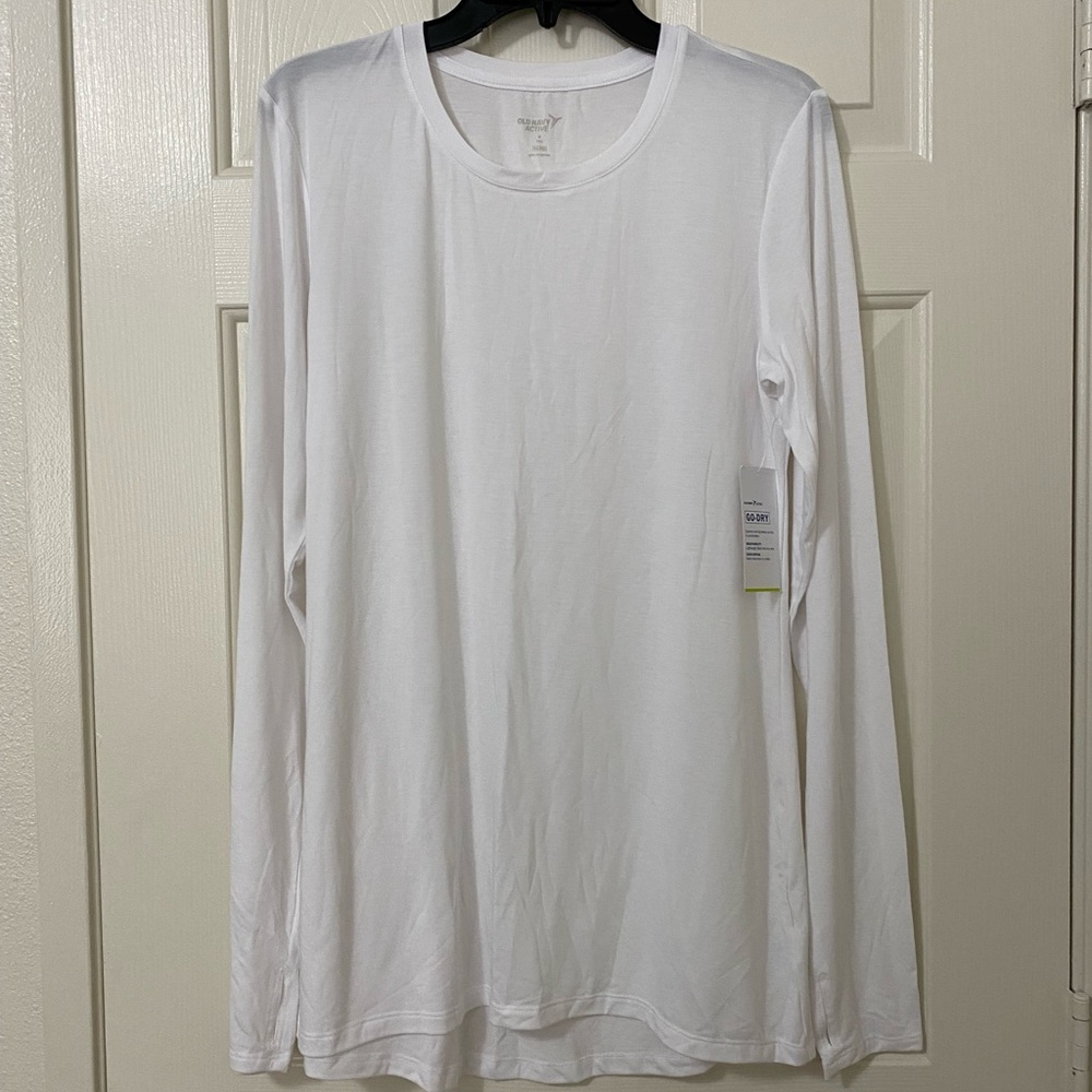 Old Navy Active Go Dry Longsleeve - White - Medium Tall
